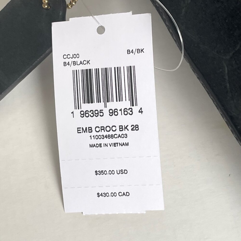 Coach Brooklyn 28 Black Croc Embossed Suede Leather Hobo CCJ00 - Picture 16 of 16